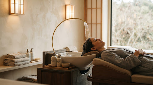 Sillones de lavado ergonómicos con cascada de agua templada