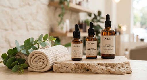 Productos botánicos premium, aceites esenciales y toallas orgánicas